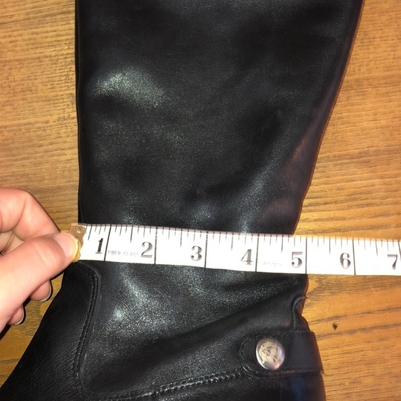 Franco Sarto Boots Womens Chipper Logo Tall Riding Black Leather Heels​​ - Picture 9 of 10